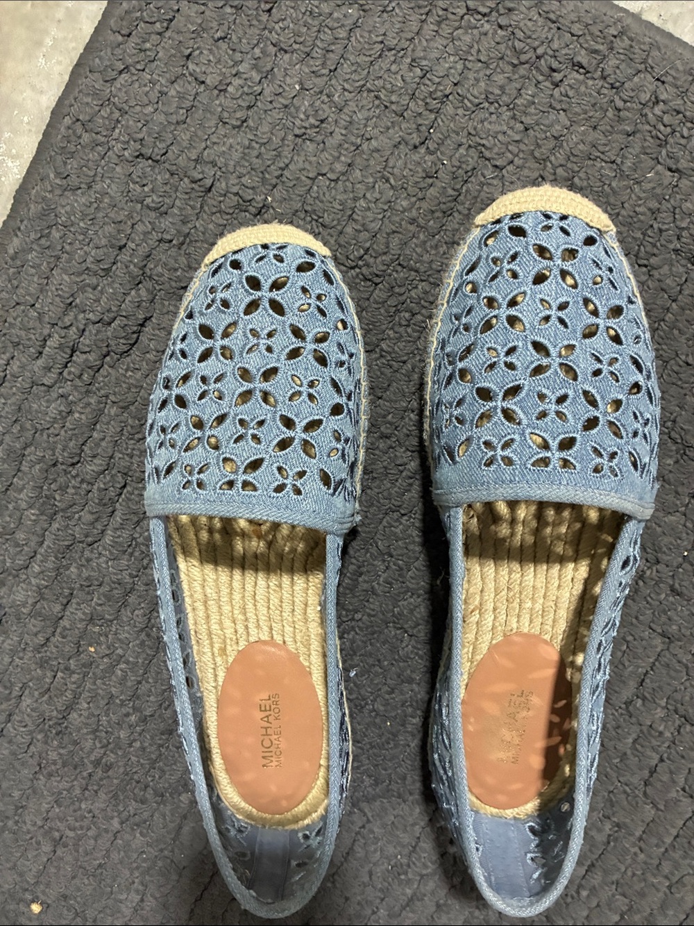MICHAEL Michael Kors Light Blue Crochet Espadrille Flats